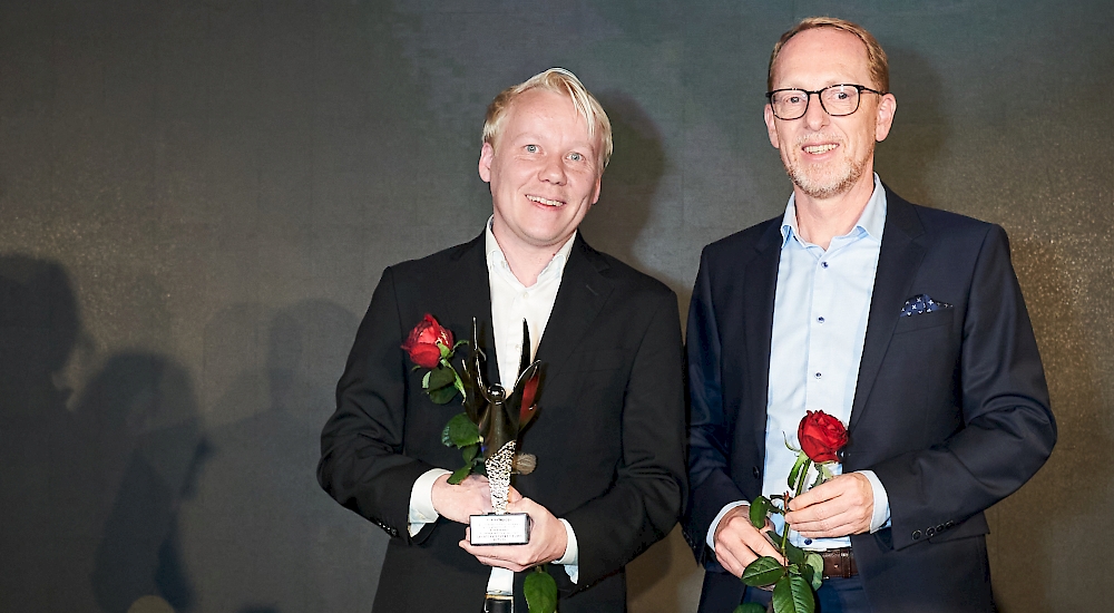 Eirik Svensson und Thomas Ehrlich Preisverleihung SCORE Bernhard Wicki Preis