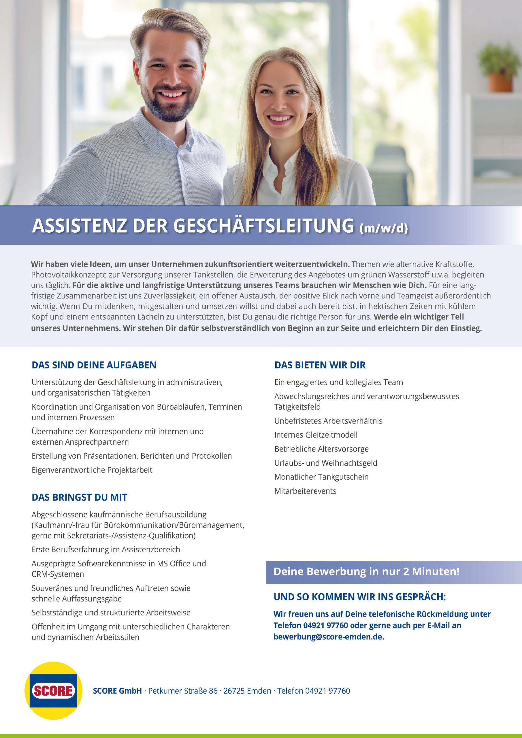 2024 SCORE Assistenz der Geschäftsleitung